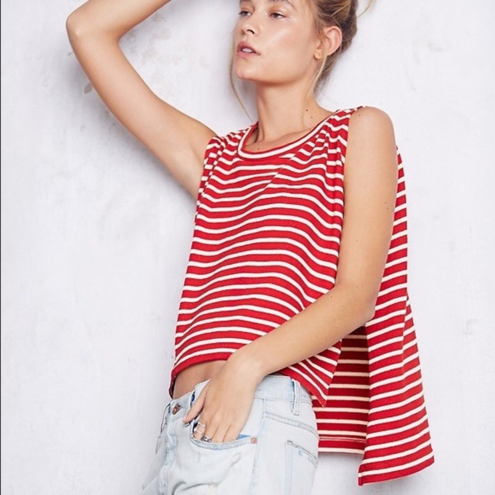 We The Free striped sleeveless top